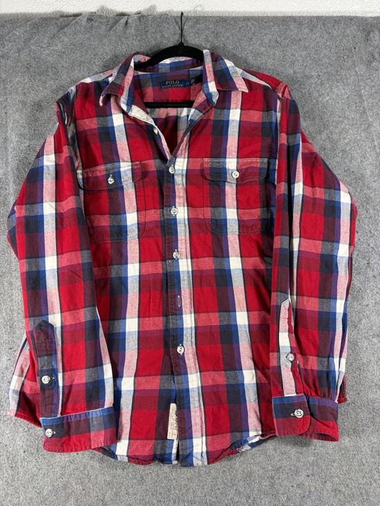 Polo Ralph Lauren Other - Polo Ralph Lauren Plaid Flannel Shirt Mens Large Red Blue Utility Button Up